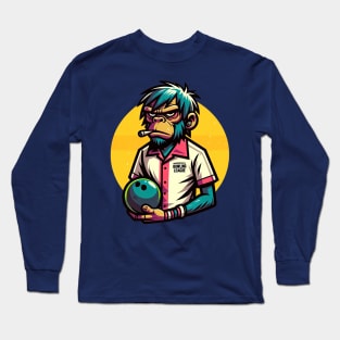 Chimpanzee Bowling League Long Sleeve T-Shirt